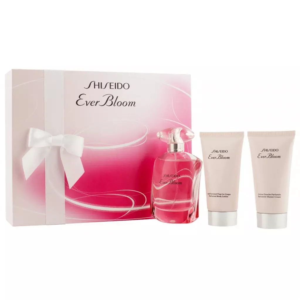 Shiseido ever. Шисейдо Блум духи Эвер набор. Ever Bloom Shiseido для женщин. Набор ever Bloom. Набор шисейдо духи крем.