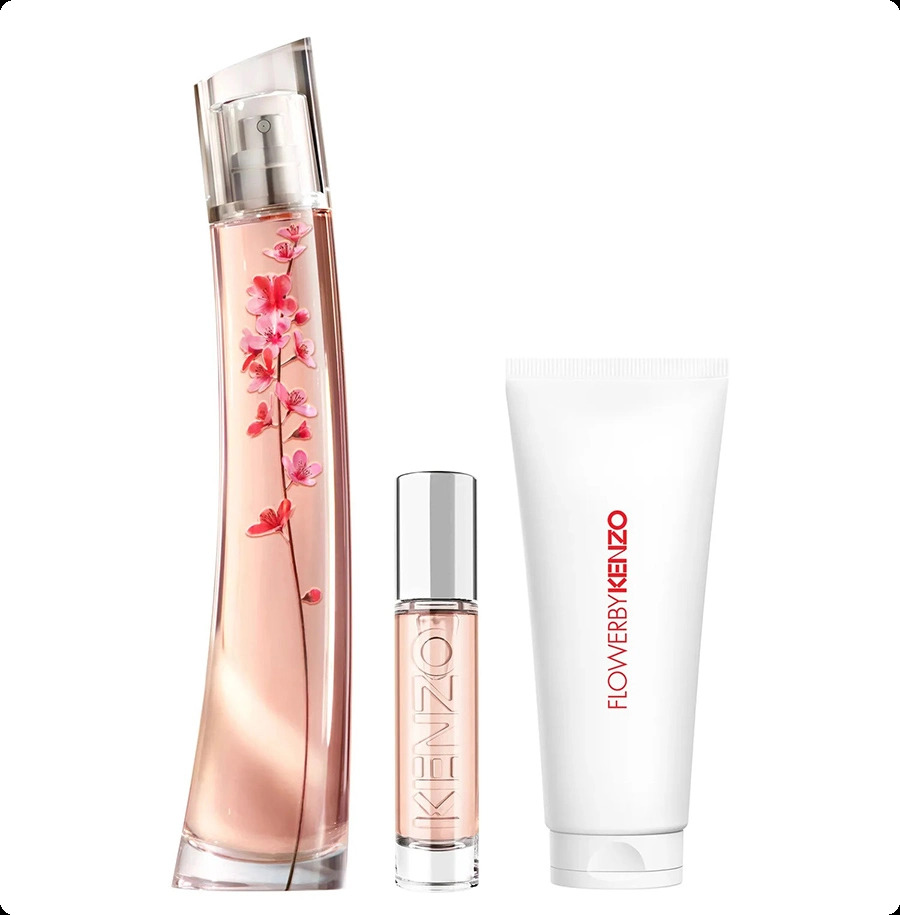 Kenzo Flower Ikebana Набор (парфюмерная вода 75 мл + парфюмерная вода 10 мл + молочко для тела 75 мл) для женщин