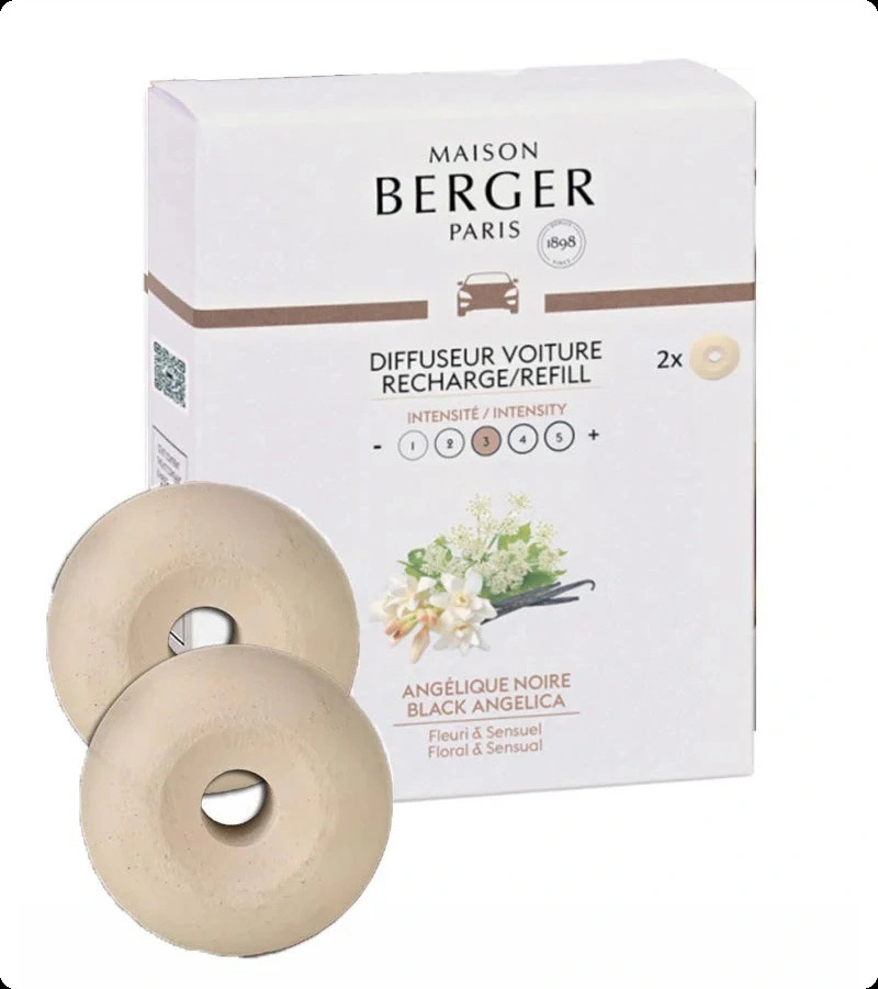 Maison Berger Black Angelica Набор (аромадиффузор для авто 17 мл x 2 шт.) для женщин и мужчин