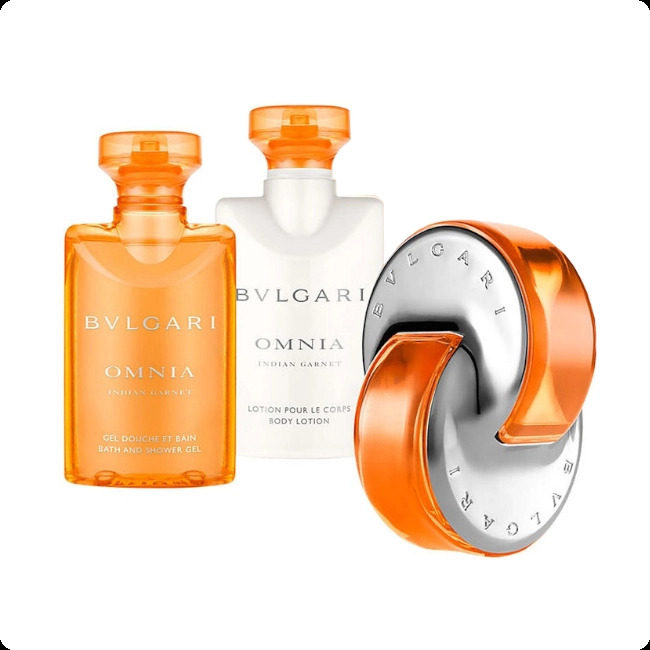 Bvlgari Omnia Indian Garnet Набор (туалетная вода 40 мл + гель для душа 40 мл + лосьон для тела 40 мл) для женщин
