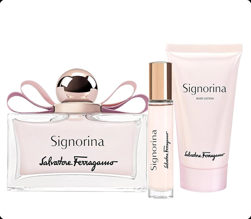 Salvatore Ferragamo Signorina Набор (парфюмерная вода 100 мл + парфюмерная вода 10 мл + лосьон для тела 50 мл) для женщин