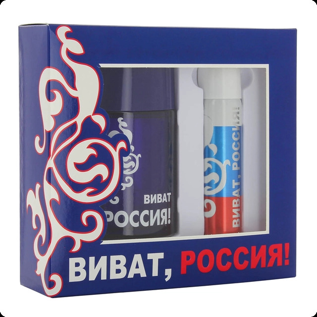 KPK Parfum Виват Россия синий Набор (туалетная вода 100 мл + дезодорант-спрей 75 мл) для мужчин