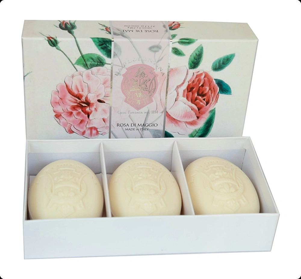 La Florentina Rose of May Soap Набор (мыло 150 гр x 3 шт.) для женщин и мужчин