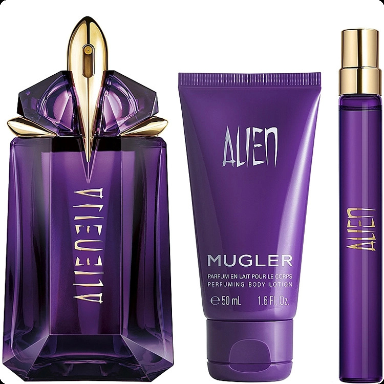 Thierry Mugler Alien Набор (парфюмерная вода 60 мл + парфюмерная вода 10 мл + лосьон для тела 50 мл) для женщин