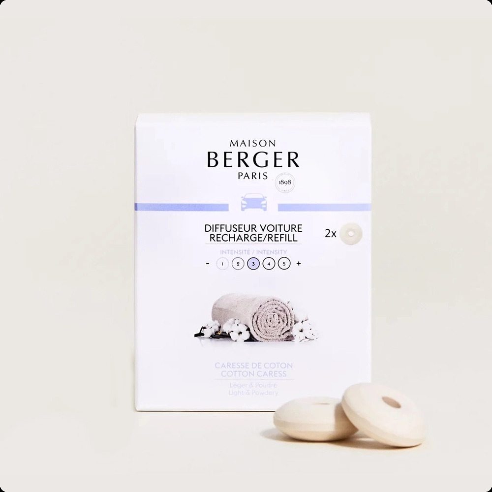 Maison Berger Cotton Caress Набор (аромадиффузор для авто 17 мл x 2 шт.) для женщин и мужчин