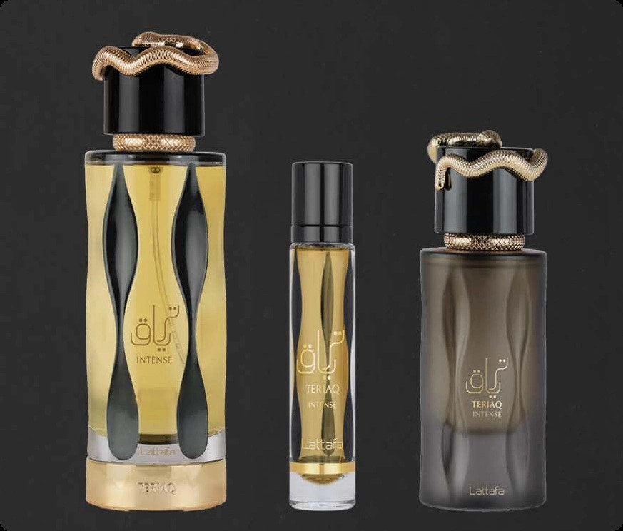 Lattafa Perfumes Teriaq Intense Набор (парфюмерная вода (уценка) 100 мл + парфюмерная вода (уценка) 12 мл + дымка для волос (уценка) 50 мл) для женщин и мужчин