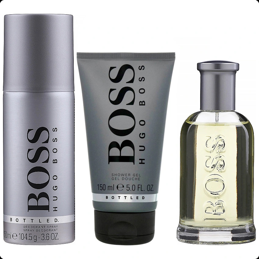 Hugo Boss Boss Bottled Набор (туалетная вода 100 мл + гель для душа 150 мл + дезодорант-спрей 150 мл) для мужчин