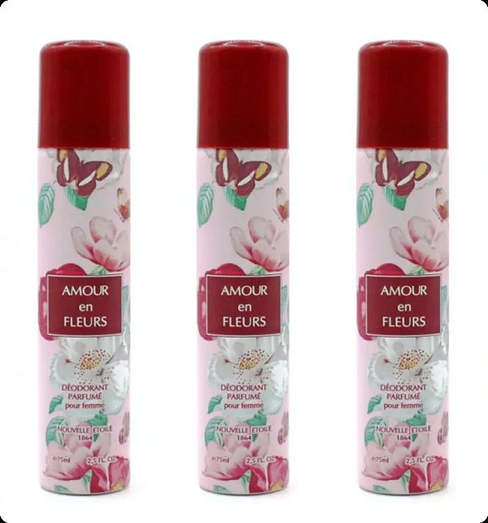 Nouvelle Etoile Amour en Fleurs Набор (дезодорант-спрей 75 мл x 3 шт.) для женщин