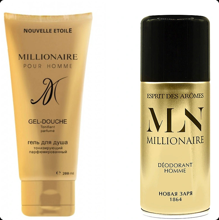 Nouvelle Etoile Millionaire Набор (гель для душа 200 мл + дезодорант-спрей 150 мл) для мужчин