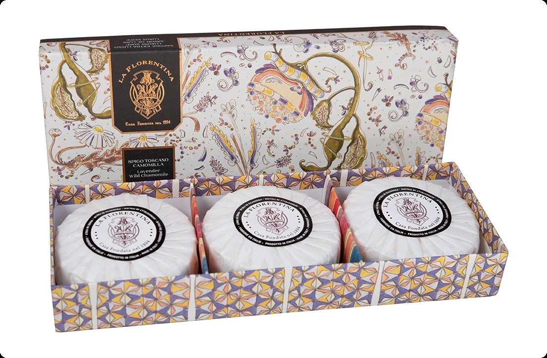 La Florentina Lavender and Wild Chamomile Набор (мыло 115 гр x 3 шт.) для женщин и мужчин