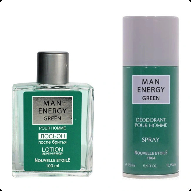 Nouvelle Etoile Man Energy Green Набор (дезодорант-спрей 150 мл + лосьон после бритья 100 мл) для мужчин