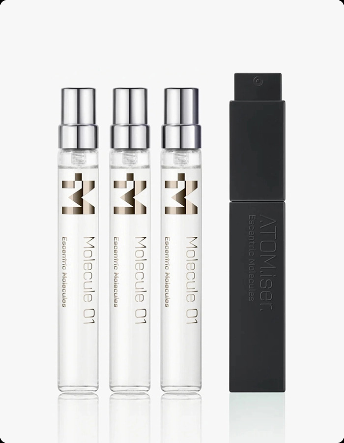 Escentric Molecules Molecule 01 Набор (туалетная вода 8.5 мл + туалетная вода 8.5 мл + туалетная вода 8.5 мл + аксессуар) для женщин и мужчин