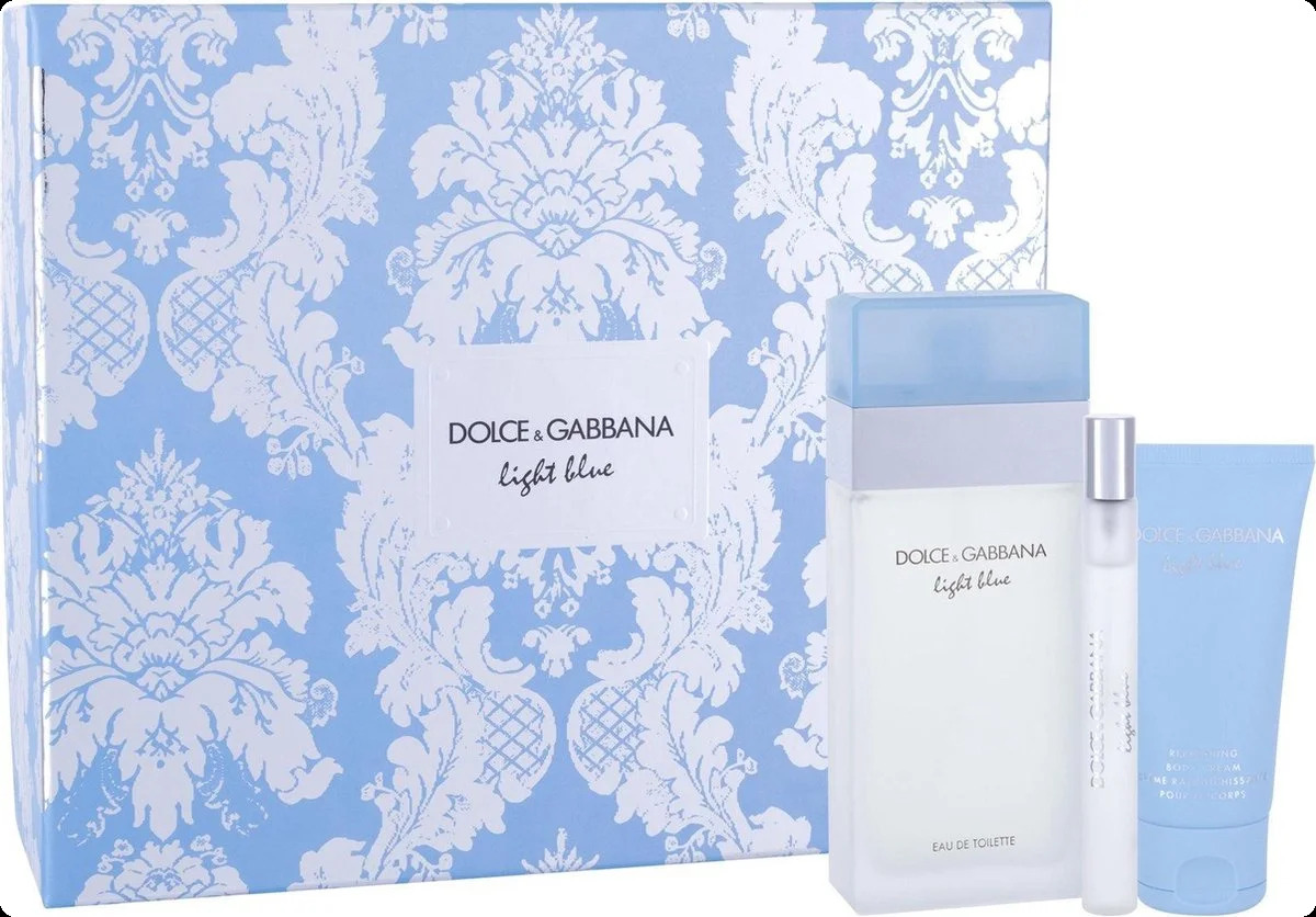 Dolce & Gabbana Light Blue Набор (туалетная вода 100 мл + туалетная вода 10 мл + крем для тела 50 мл) для женщин