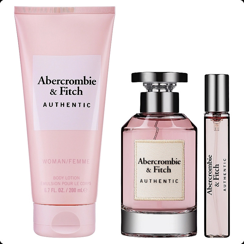 Abercrombie and Fitch Authentic for Women Набор (парфюмерная вода 100 мл + парфюмерная вода 15 мл + лосьон для тела 200 мл) для женщин