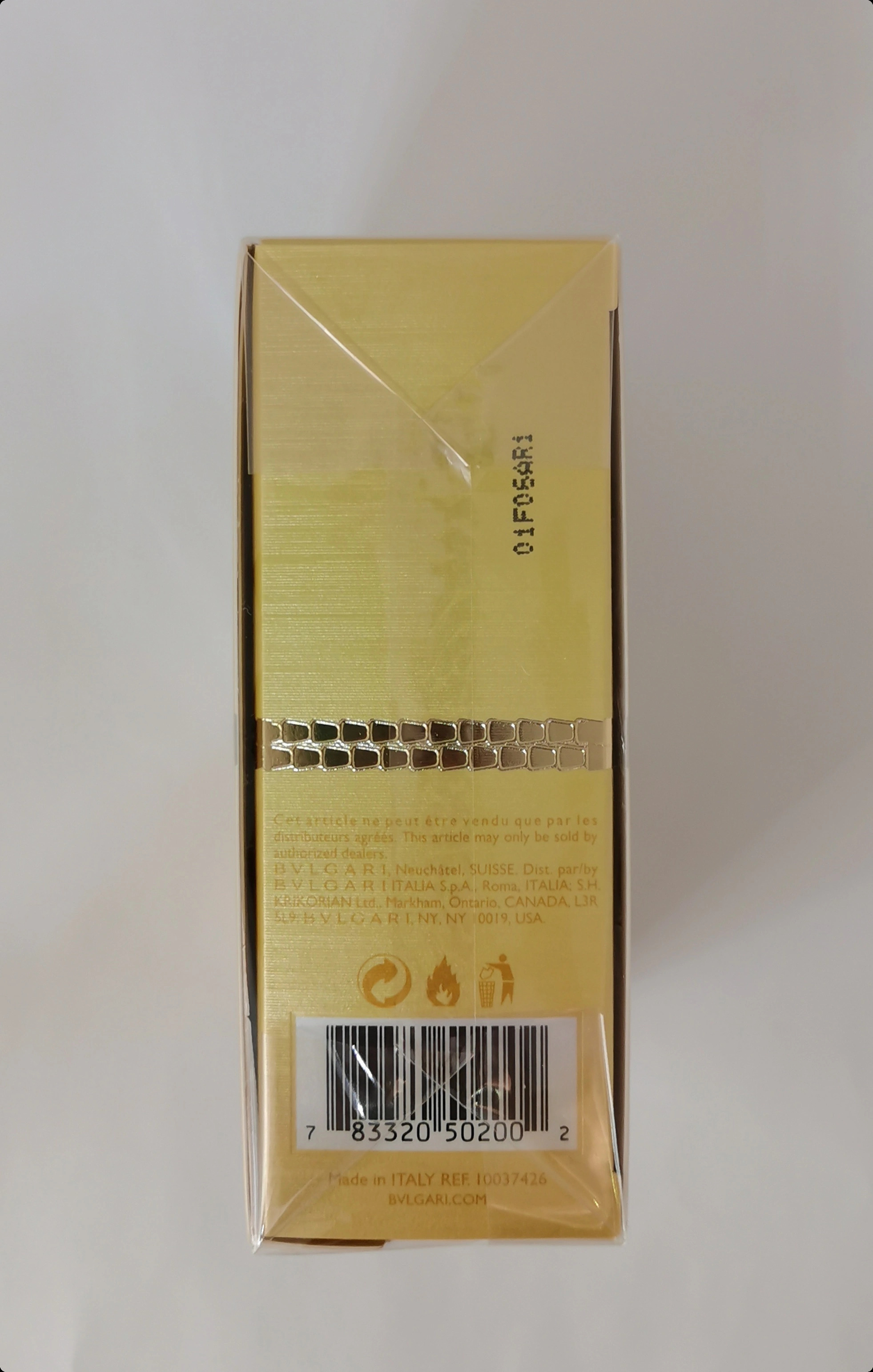 Парфюмерная вода 25&nbsp;мл - фото штрих-кода и батч-кода на коробке