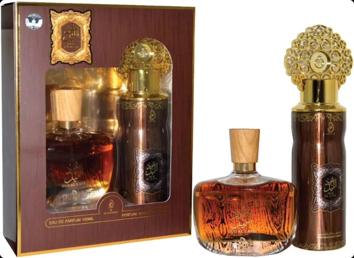 My Perfumes Oud Al Layl Набор (парфюмерная вода 100 мл + спрей для тела 200 мл) для женщин и мужчин