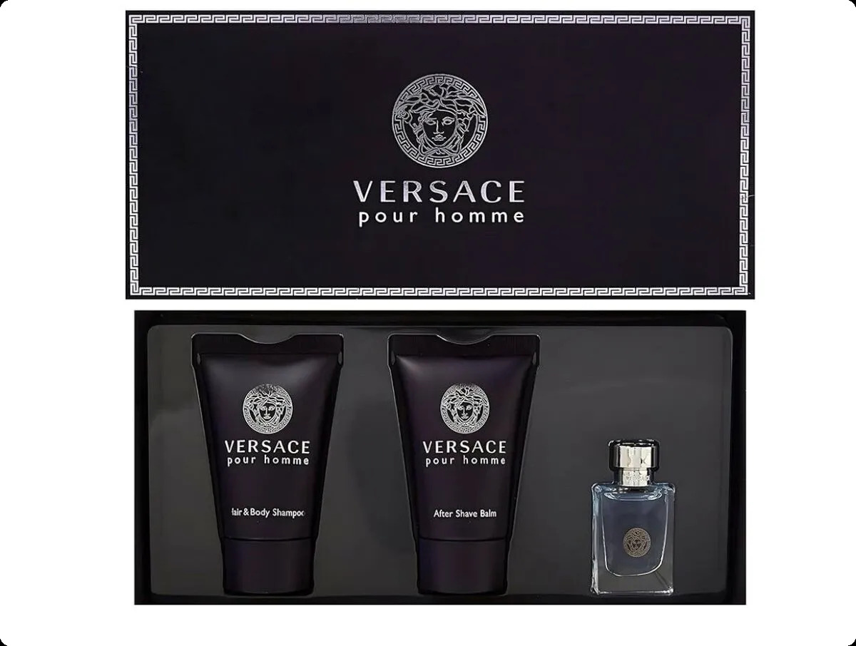 Versace Versace Pour Homme Набор (туалетная вода 5 мл + гель для душа 25 мл + бальзам после бритья 25 мл) для мужчин