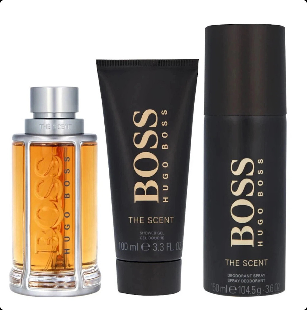 Hugo Boss Boss The Scent Набор (туалетная вода 100 мл + гель для душа 100 мл + дезодорант-спрей 150 мл) для мужчин