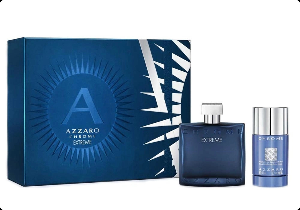 Azzaro Chrome Extreme Набор (парфюмерная вода 100 мл + дезодорант-стик 75 гр) для мужчин