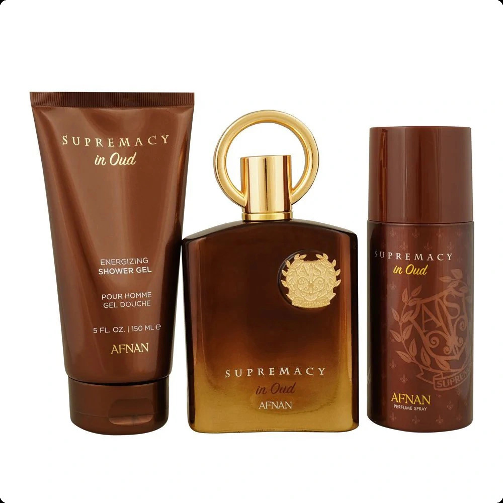 Afnan Supremacy in Oud Набор (духи 100 мл + гель для душа 150 мл + дезодорант-спрей 150 мл) для женщин и мужчин
