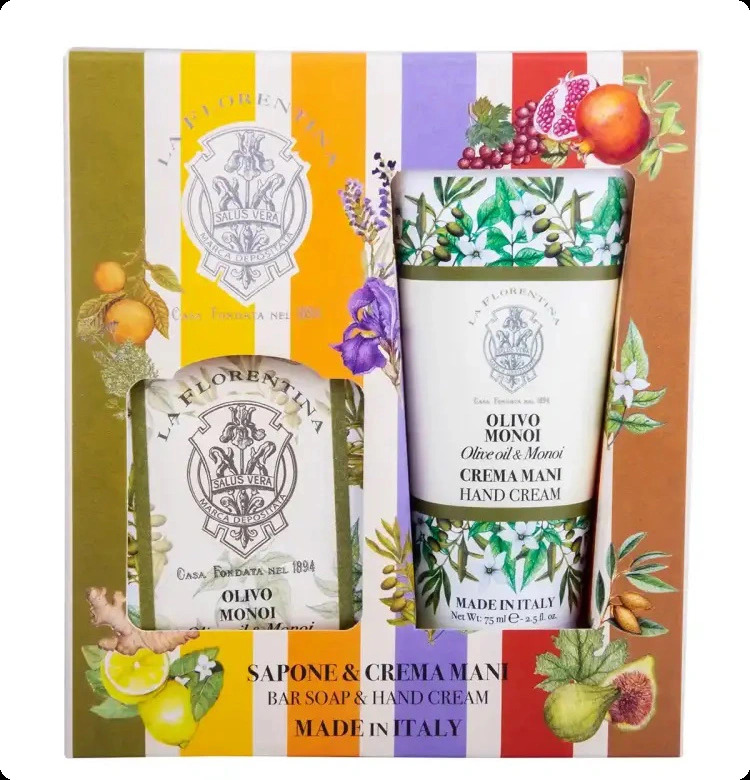 La Florentina Olive Oil and Monoi Набор (мыло 106 гр + крем для рук 75 мл) для женщин и мужчин