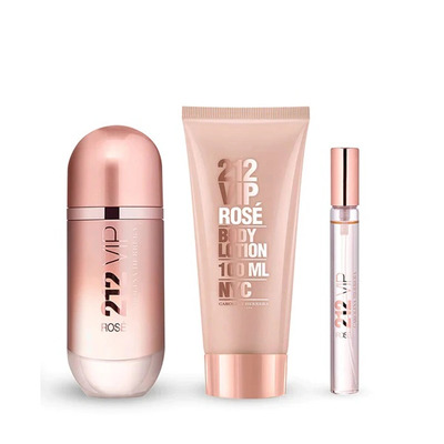 Carolina Herrera 212 VIP Rose Набор (парфюмерная вода 80 мл + парфюмерная вода 10 мл + лосьон для тела 100 мл)