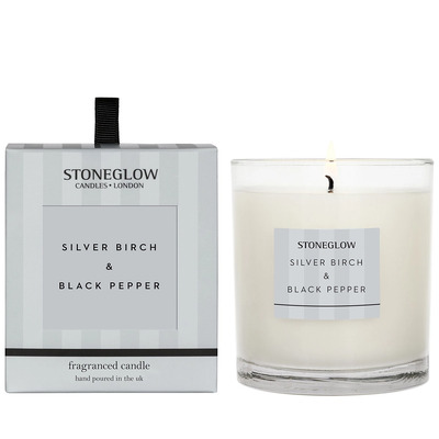Stoneglow Silver Birch and Black Pepper Свеча 180 гр