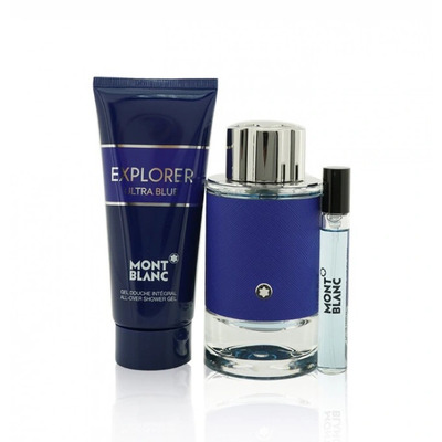 MontBlanc Explorer Ultra Blue Набор (парфюмерная вода 100 мл + парфюмерная вода 7.5 мл + гель для душа 100 мл)
