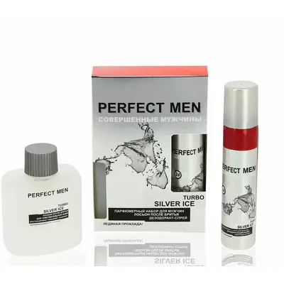 Parfum XXI Perfect Men Turbo Silver Ice Набор (лосьон после бритья 100 мл + пена для бритья 200 мл)