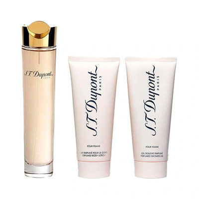 S.T. Dupont S T Dupont Pour Femme Набор (парфюмерная вода 100 мл + гель для душа 75 мл + лосьон для тела 75 мл)