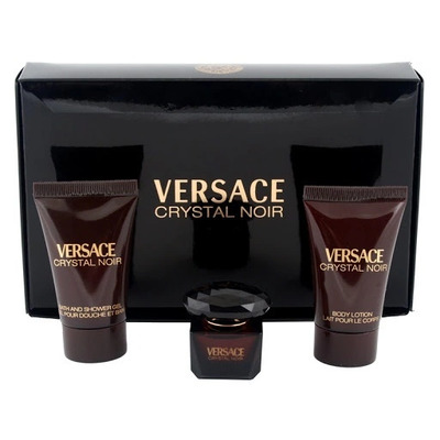 Versace Crystal Noir Eau de Toilette Набор (туалетная вода 5 мл + гель для душа 25 мл + лосьон для тела 25 мл)