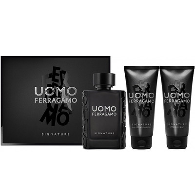 Salvatore Ferragamo Uomo Salvatore Ferragamo Signature Набор (парфюмерная вода 100 мл + гель для душа 100 мл + бальзам после бритья 100 мл)