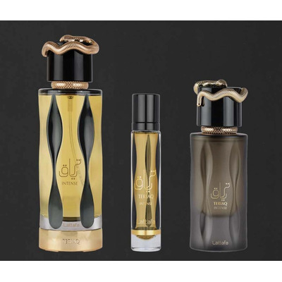 Lattafa Perfumes Teriaq Intense Набор (парфюмерная вода (уценка) 100 мл + парфюмерная вода (уценка) 12 мл + дымка для волос (уценка) 50 мл)