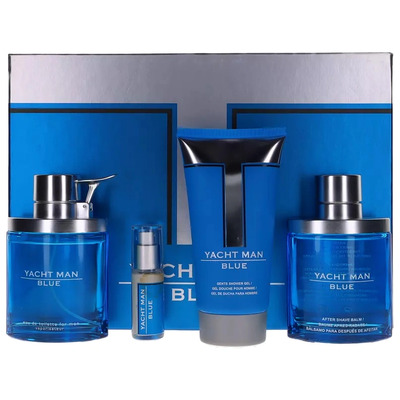 Myrurgia Yacht Man Blue Набор (туалетная вода 100 мл + туалетная вода 10 мл + гель для душа 150 мл + бальзам после бритья 100 мл)