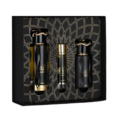 Lattafa Perfumes Teriaq Intense Набор (парфюмерная вода 100 мл + парфюмерная вода 12 мл + дымка для волос 50 мл)